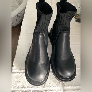 Black lug sole boots size 8